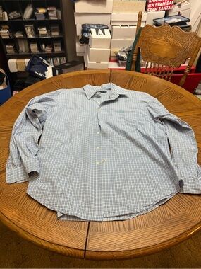 Polo by Ralph Lauren Light Blue and White Checked Button-Down Shirt